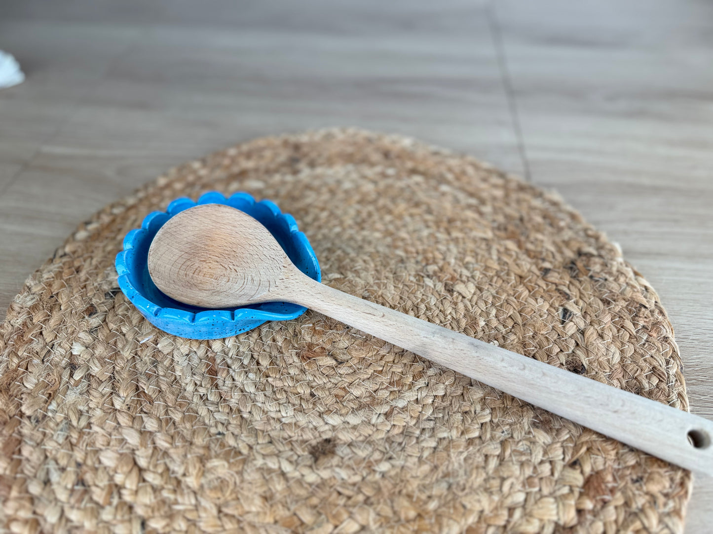 Blue Speckled Ceramic Spoon Rest