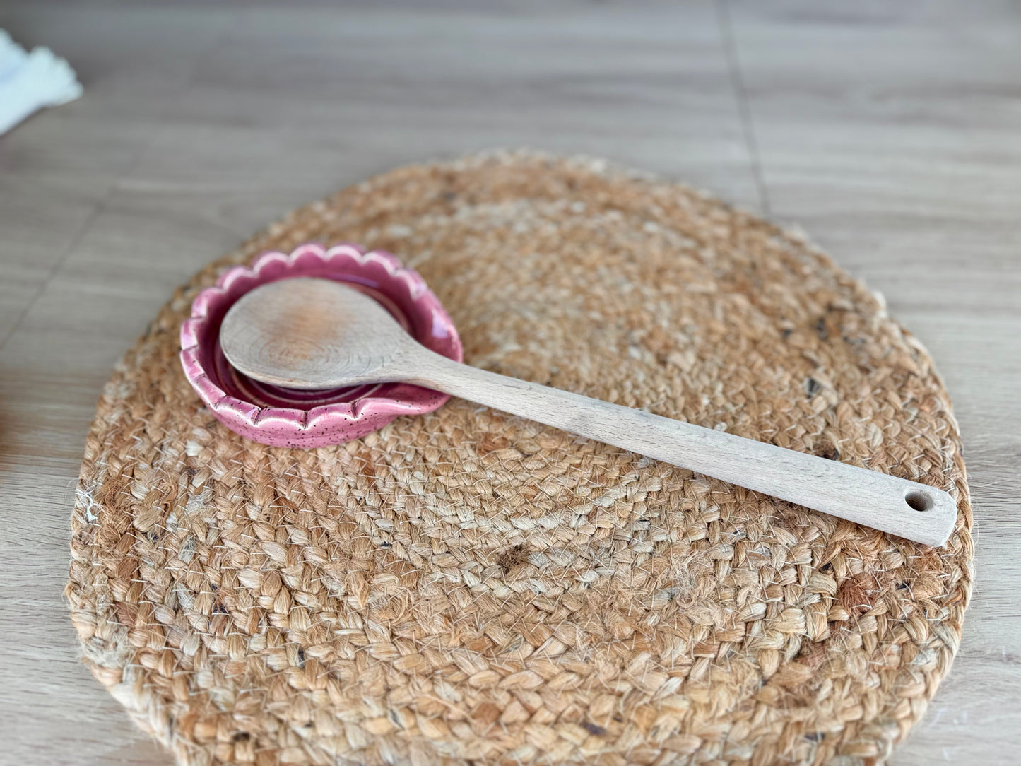 Dusty Rose Speckle Ceramic Spoon Rest