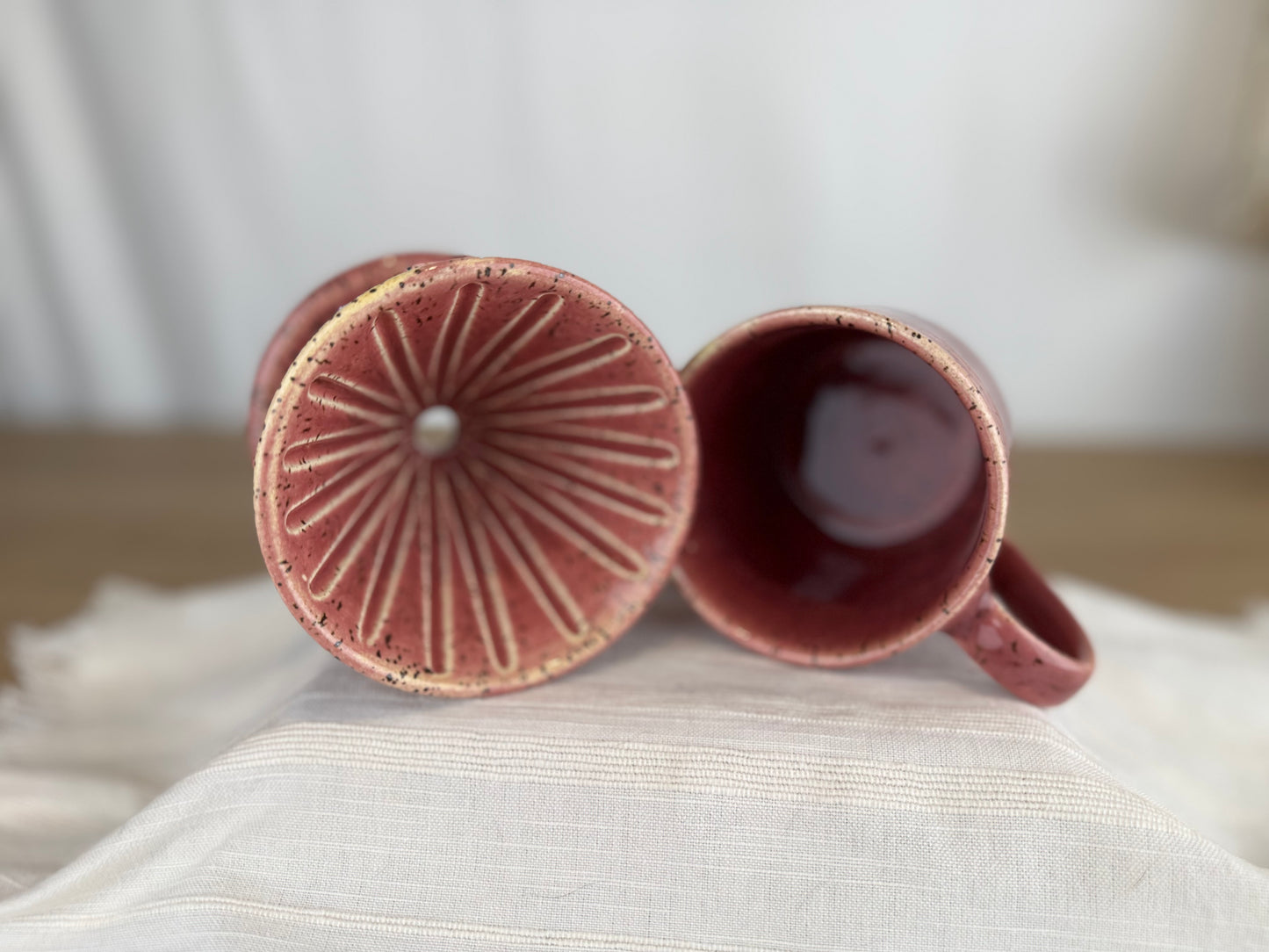 Dusty Rose Speckle 14oz Pour Over Set