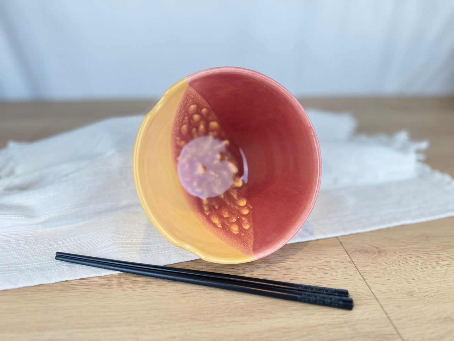 Ramen Bowl, Yellow & Pink