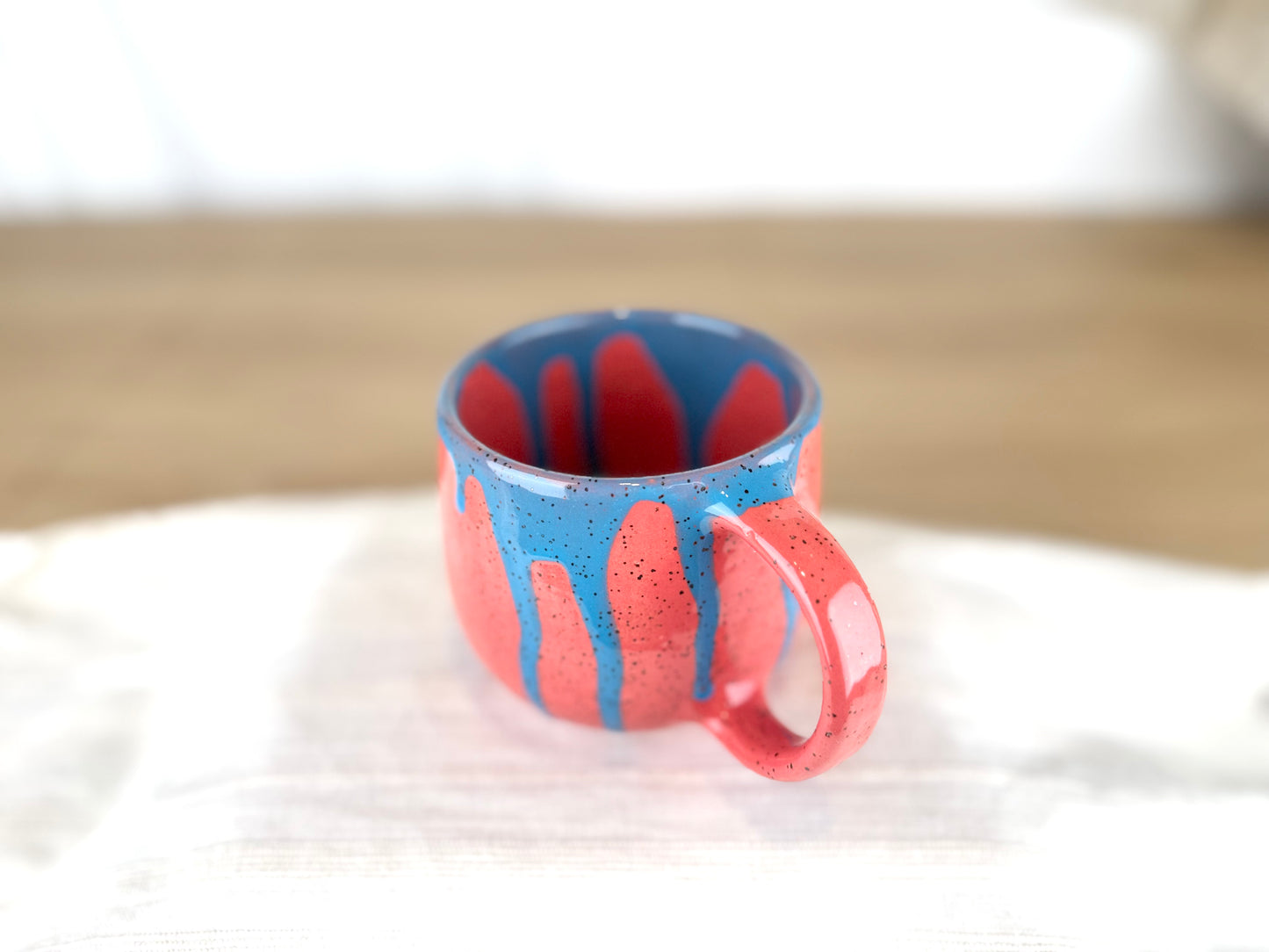 12 oz Coffee Mug, Bright Red and Blue