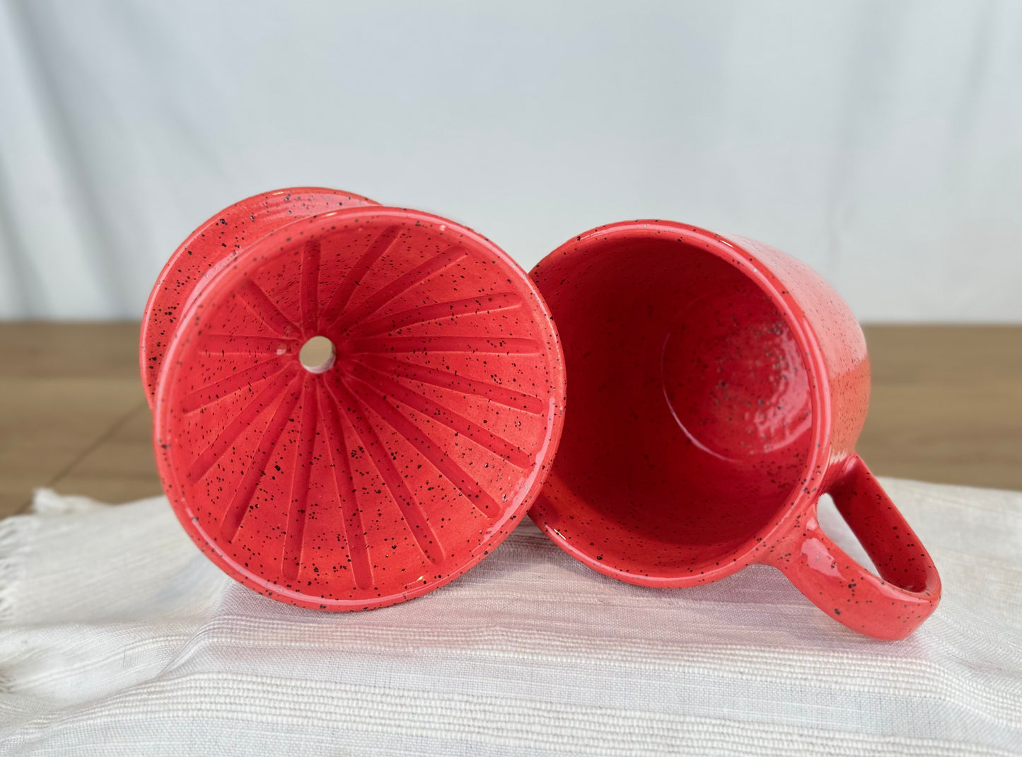 Coral Red 14oz Pour Over Set