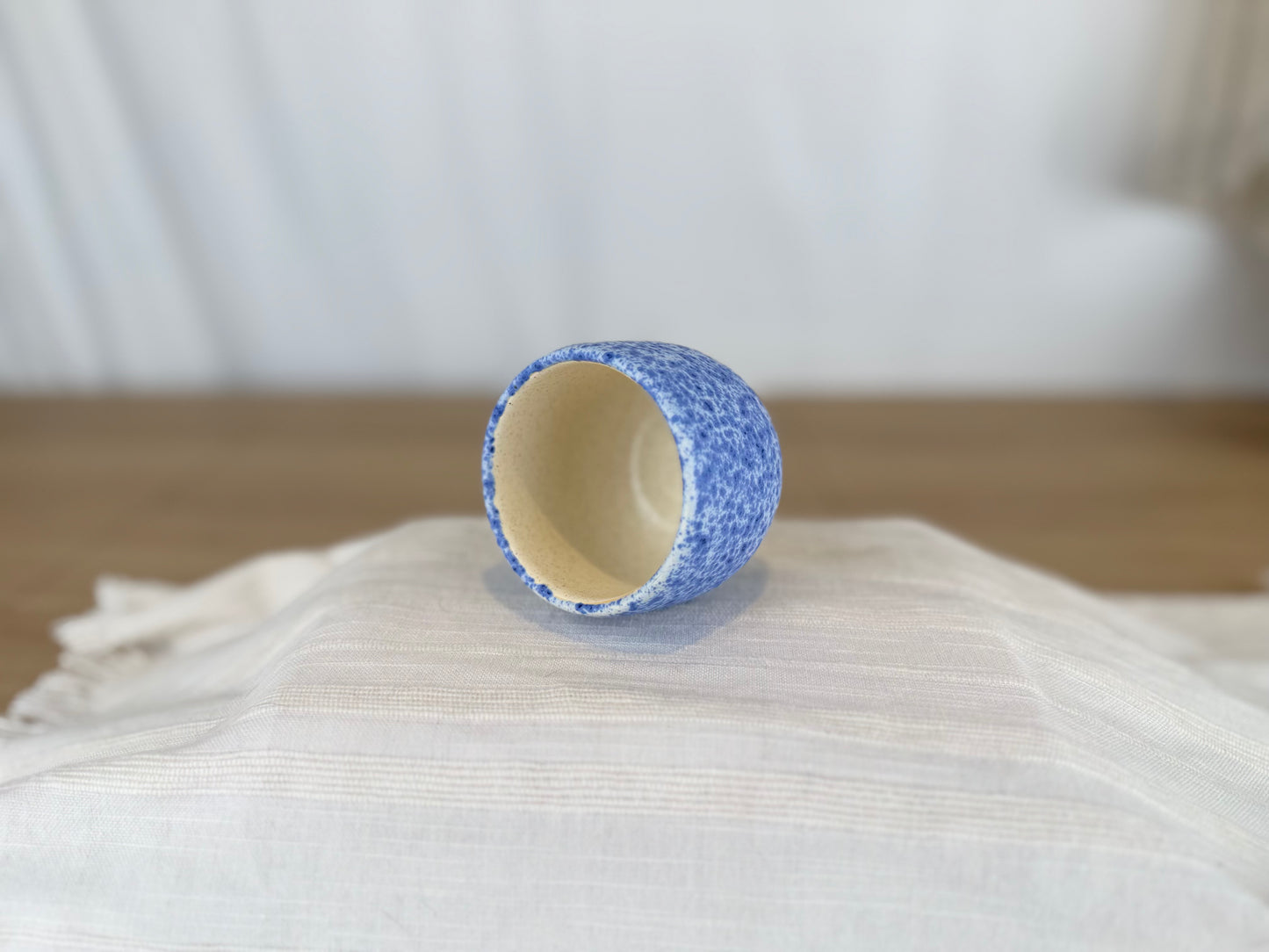 Blue & White Splatter 4 oz Espresso and Tea Cup