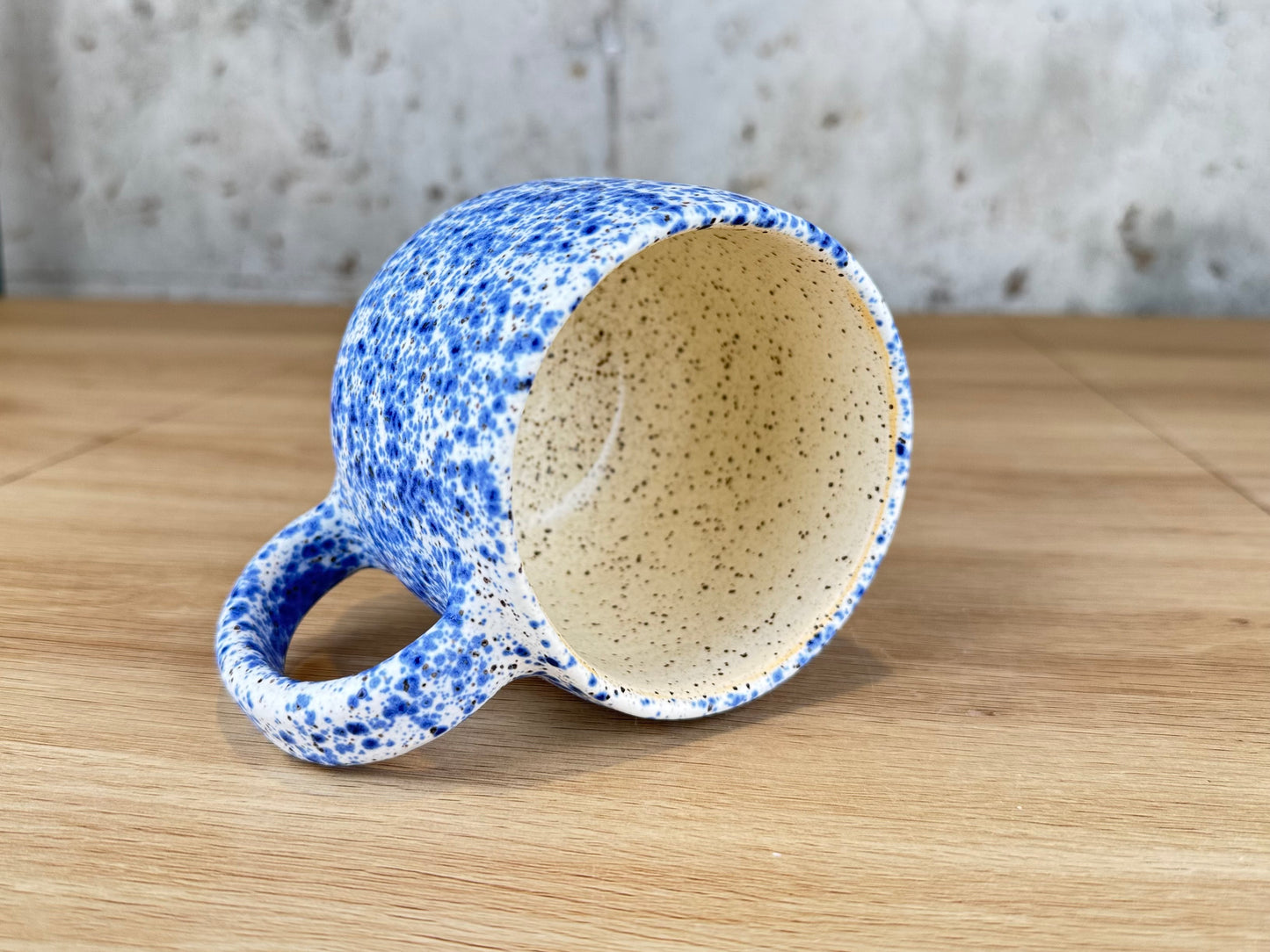 14oz Coffee Mug, Blue Splatter