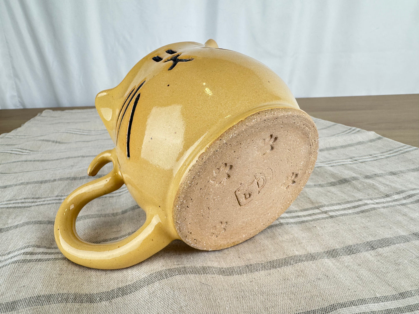 Yellow 14oz Kitty Cat Mug