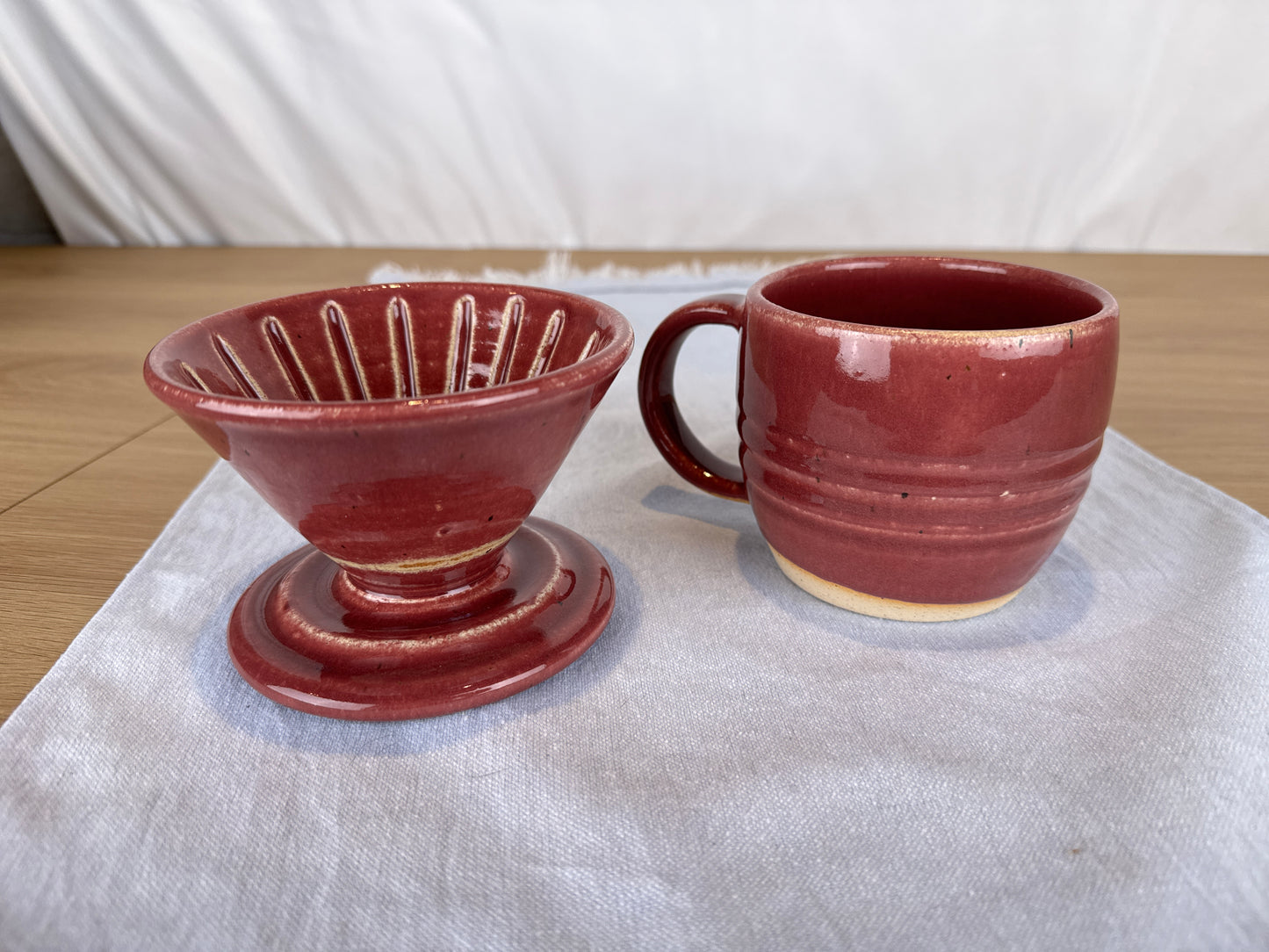 14 oz Pour Over Set, Antique Red