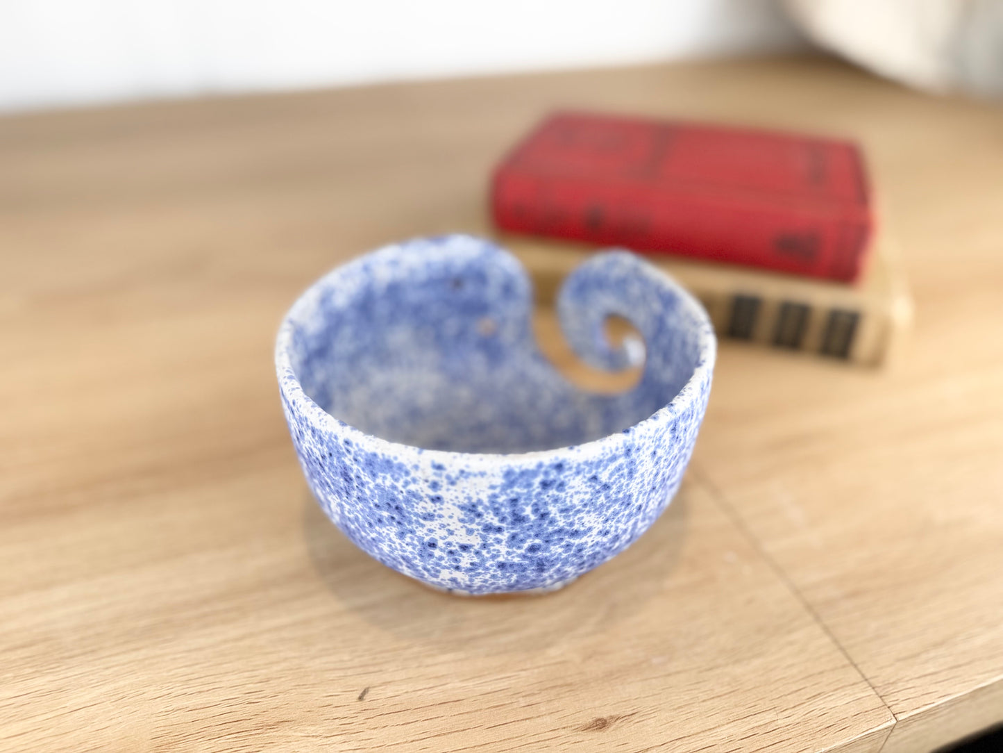 Yarn Bowl, Splatter Blue