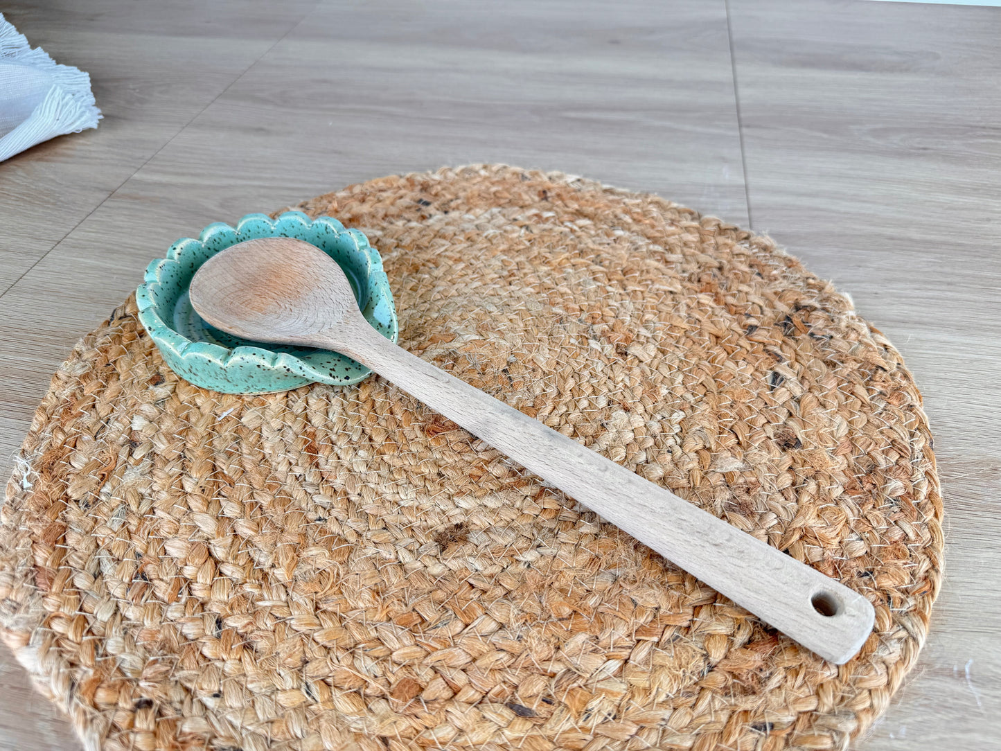 Sage Green Speckle Ceramic Spoon Rest