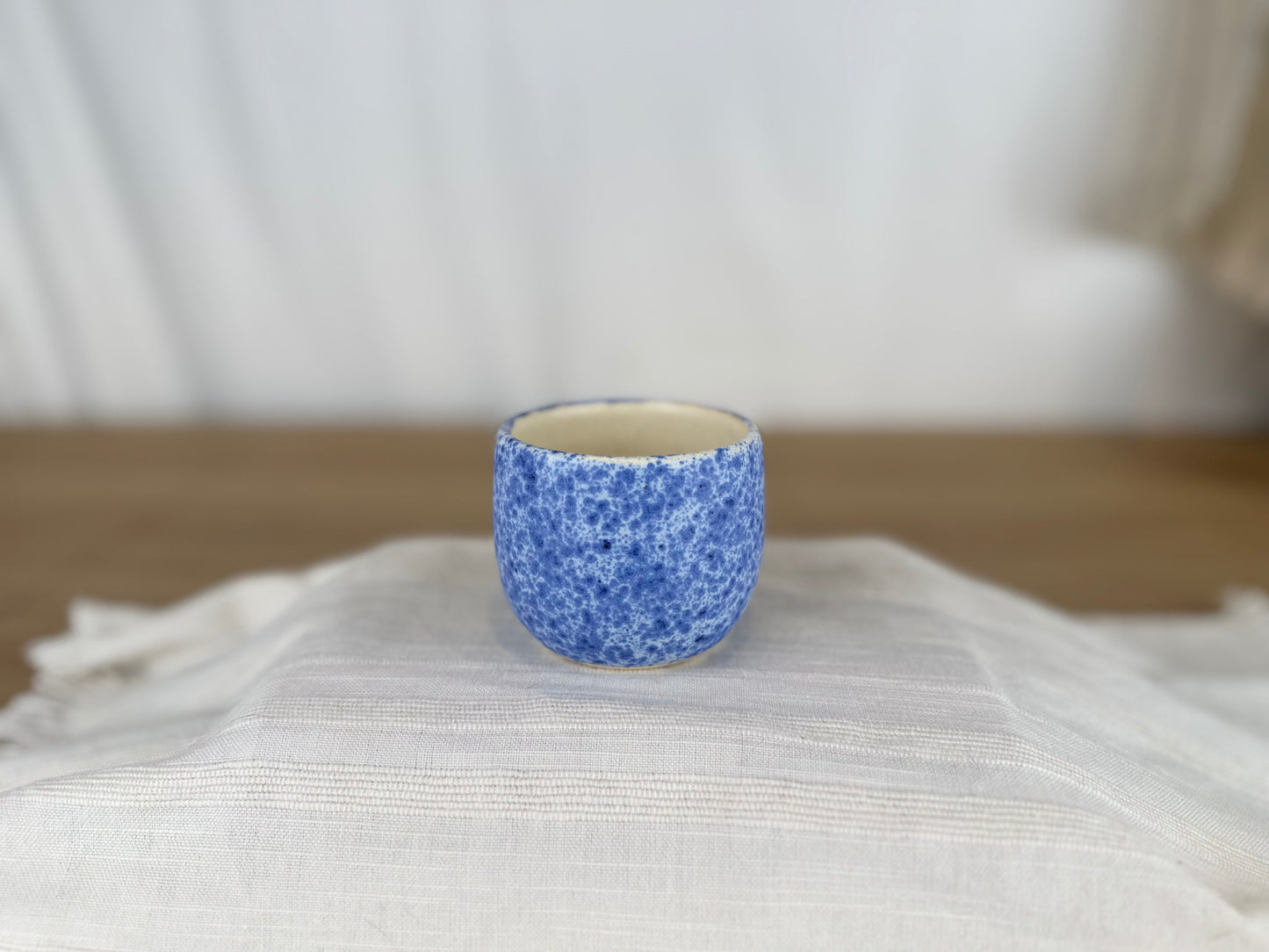 Blue & White Splatter 4 oz Espresso and Tea Cup