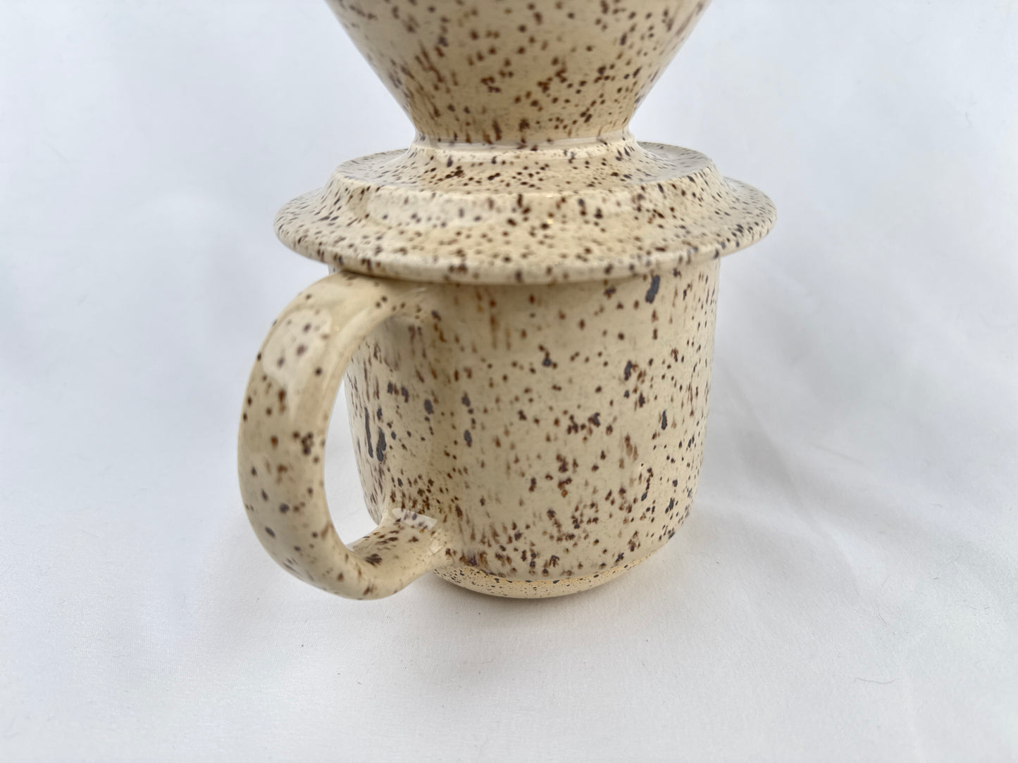 Cream White Speckle 12oz Pour Over Set