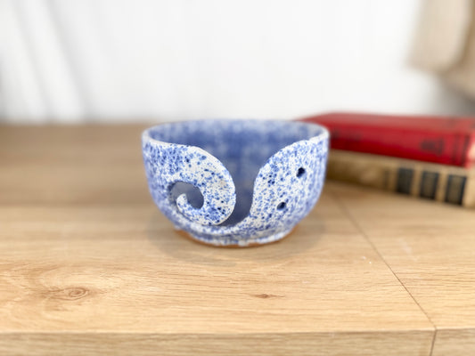 Yarn Bowl, Splatter Blue