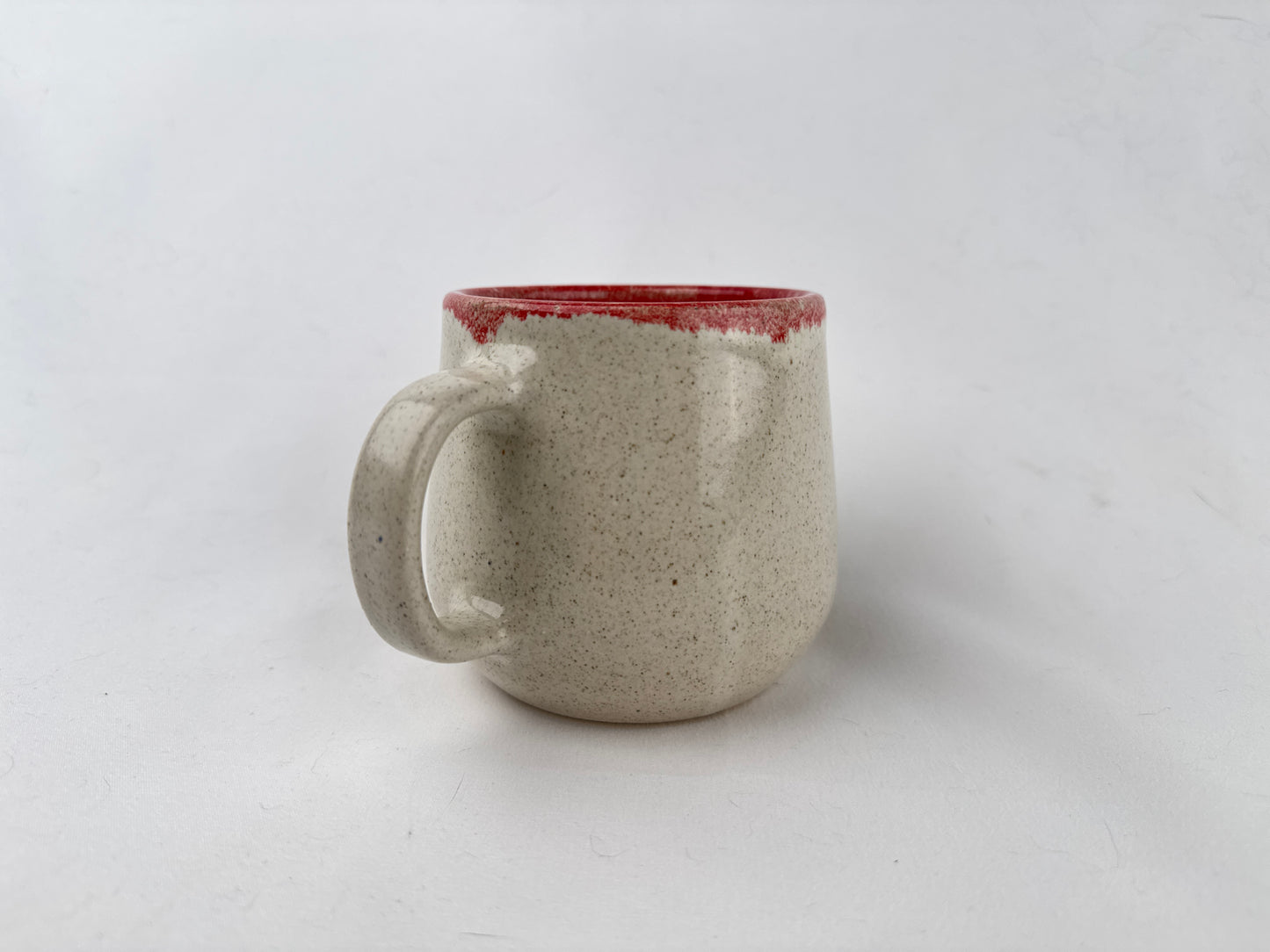 Eggshell White and Red 12oz Coffee Mug