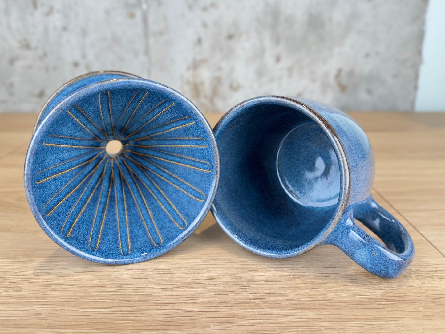 Blue 14oz Pour Over Set