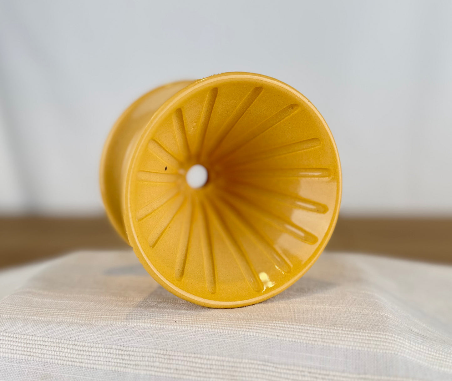 Yellow Pour Over Coffee Brewer Basket