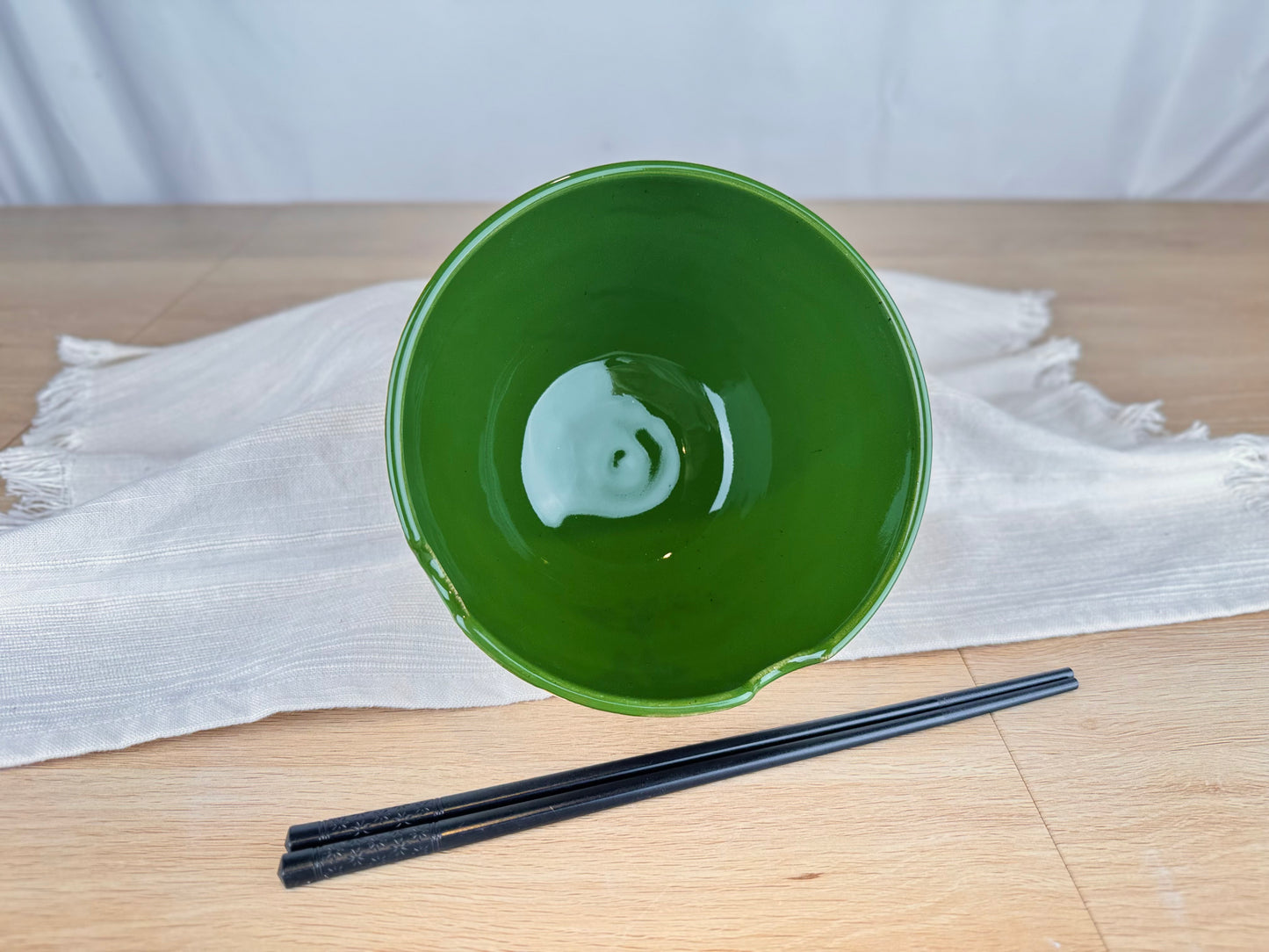 Ramen Bowl, White and Green