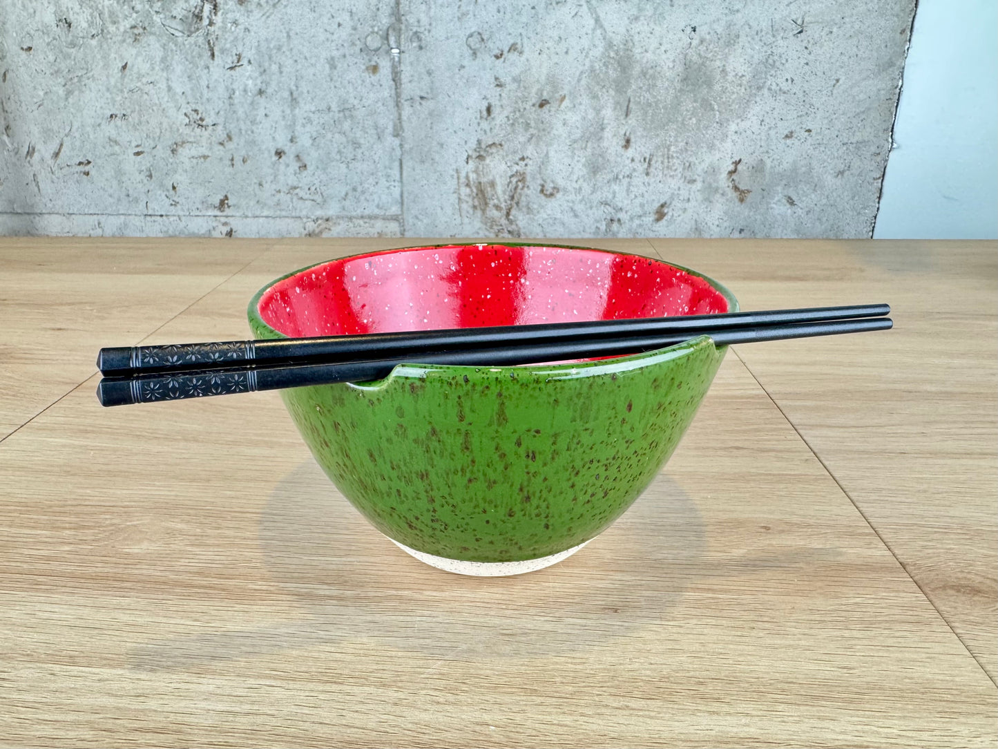 Ramen Bowl, Green & Red Watermelon