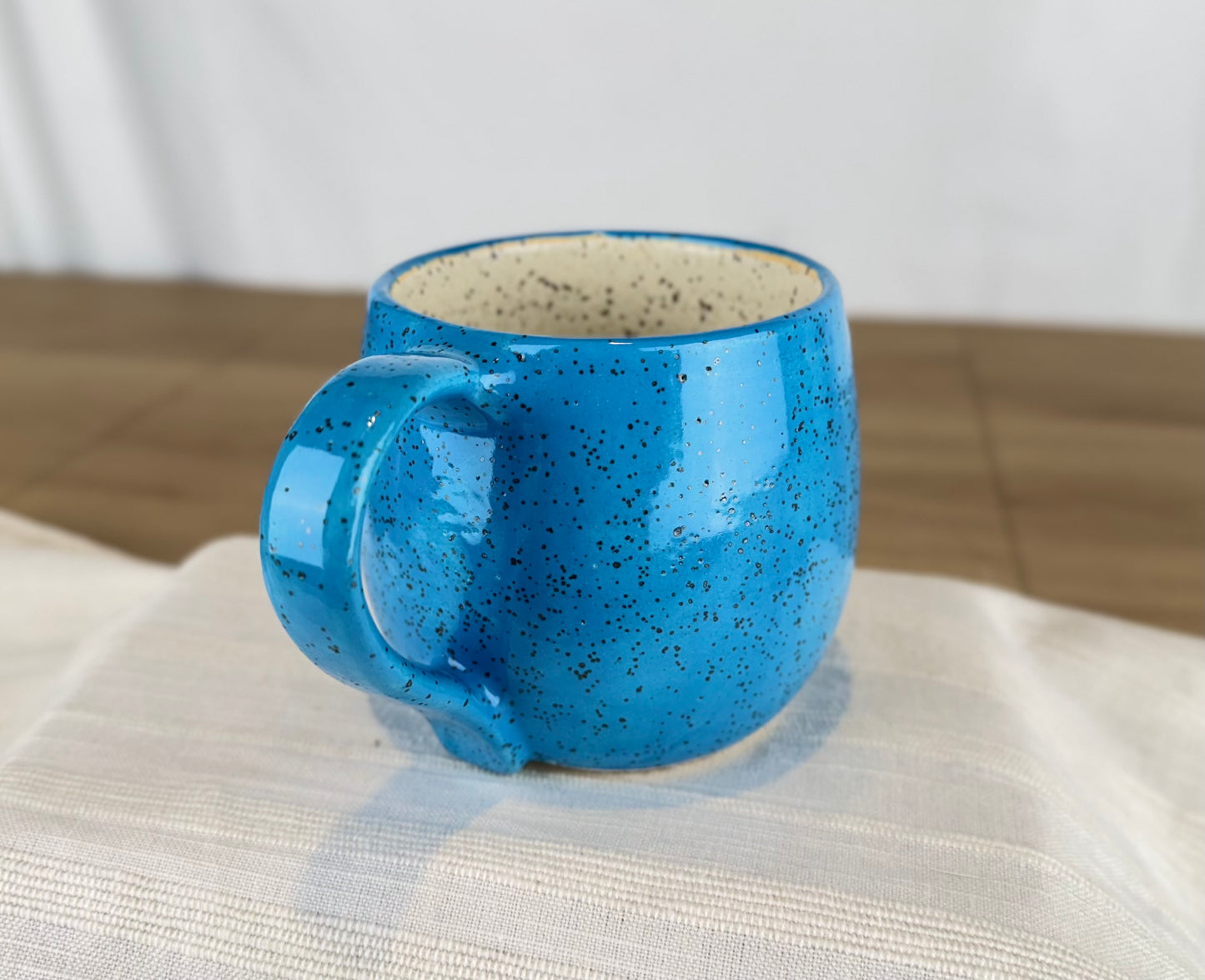 12oz Coffee Mug, Bright Blue Speckle