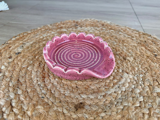 Dusty Rose Speckle Ceramic Spoon Rest