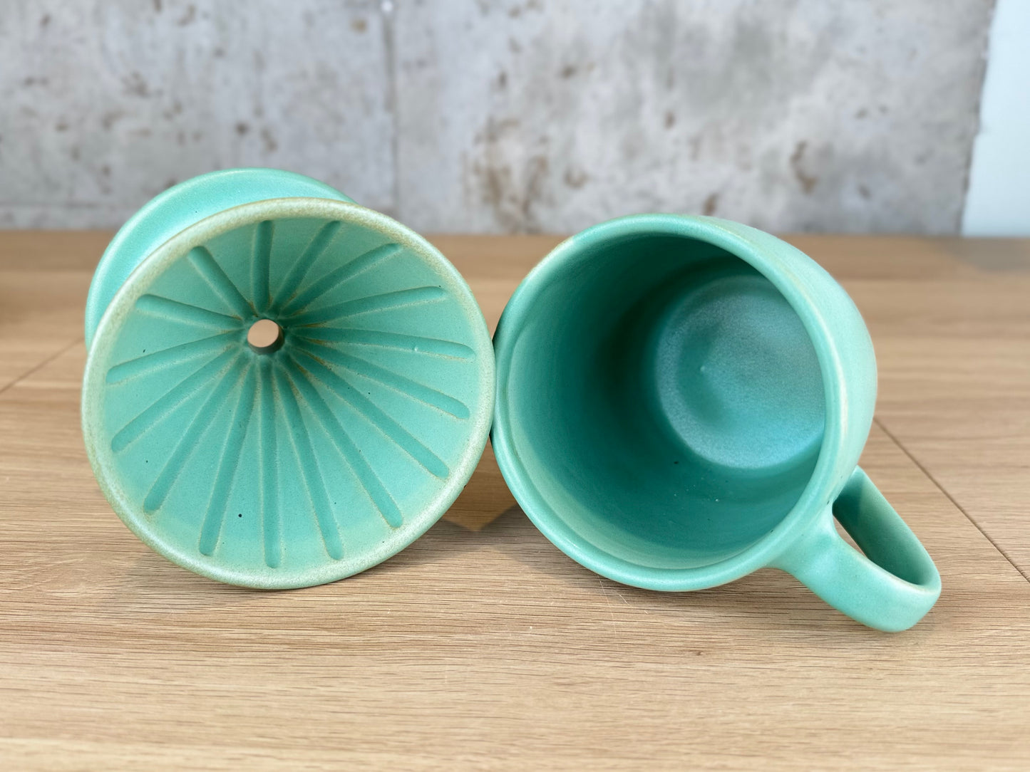 Matte Mint Green 14oz Pour Over Set