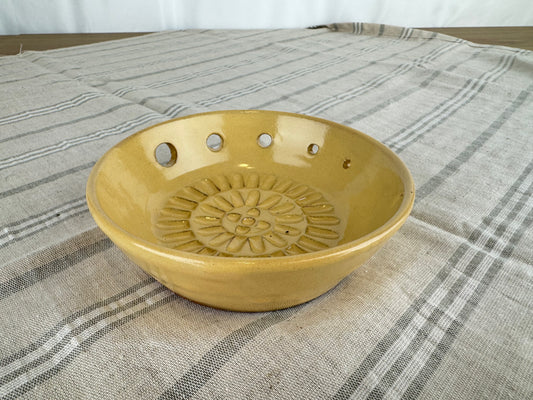 Yellow Ceramic Herb Stripper and Garlic Dish
