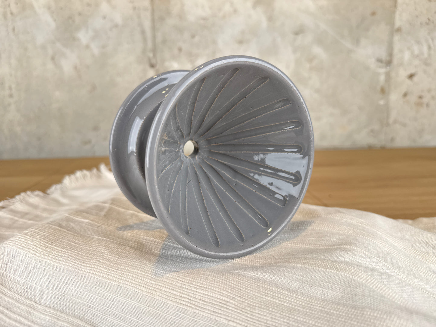 Grey Pour Over Coffee Brewer Basket