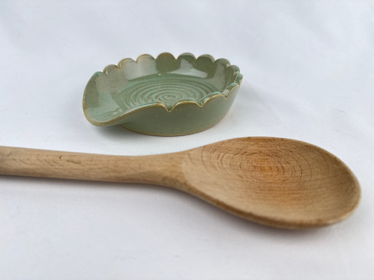 Sage Green Ceramic Spoon Rest