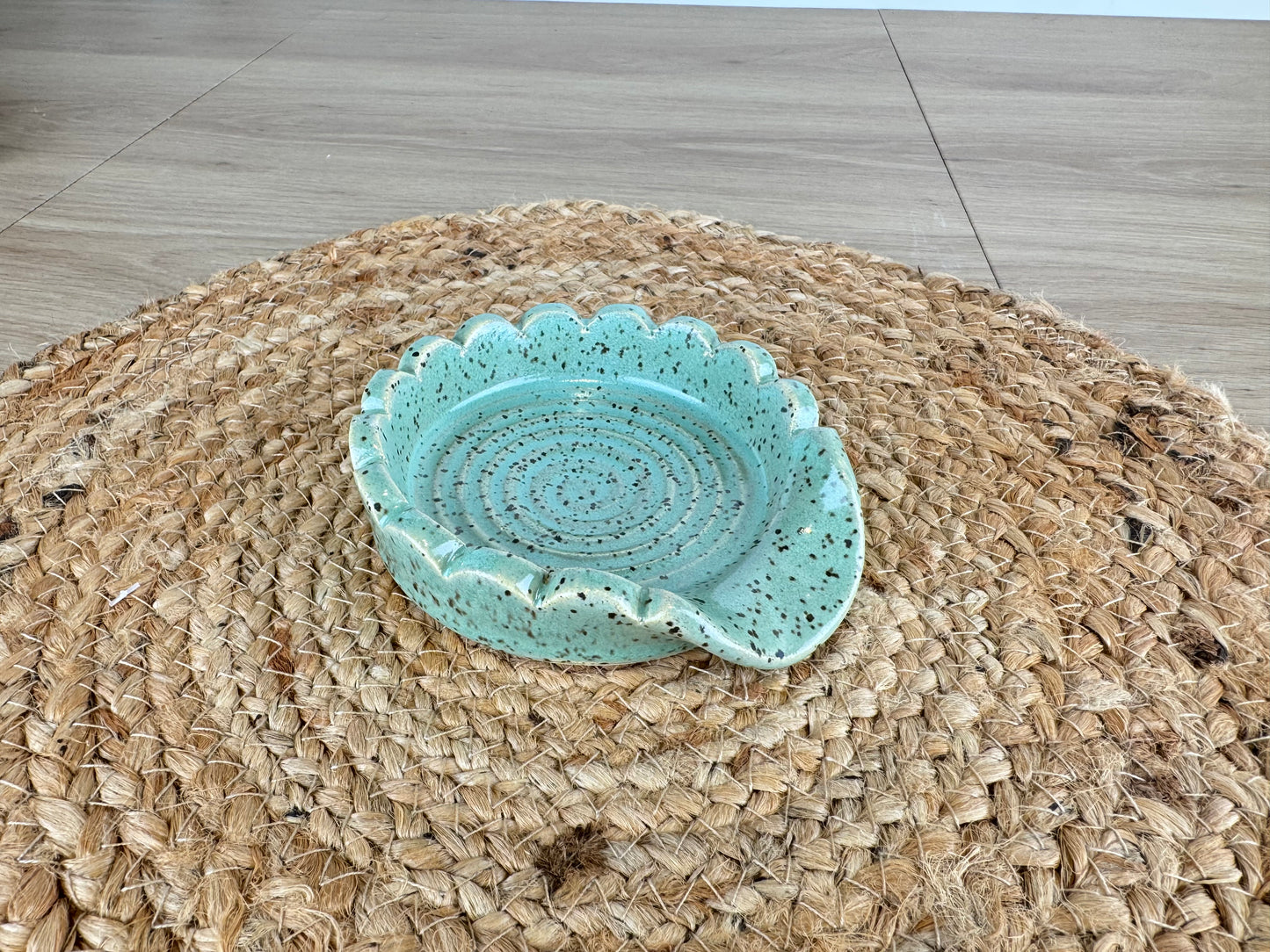 Sage Green Speckle Ceramic Spoon Rest