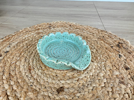 Sage Green Speckle Ceramic Spoon Rest