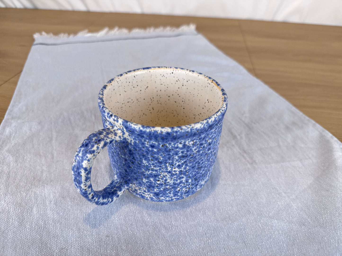 14oz Coffee Mug, Blue Splatter