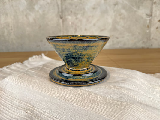 Blue and Brown Pour Over Coffee Brewer Basket