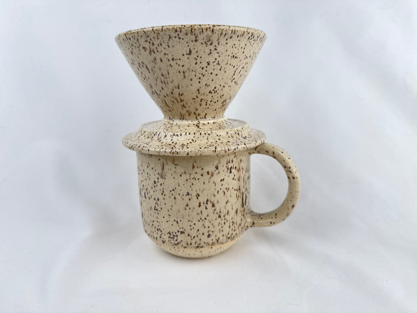 Cream White Speckle 12oz Pour Over Set