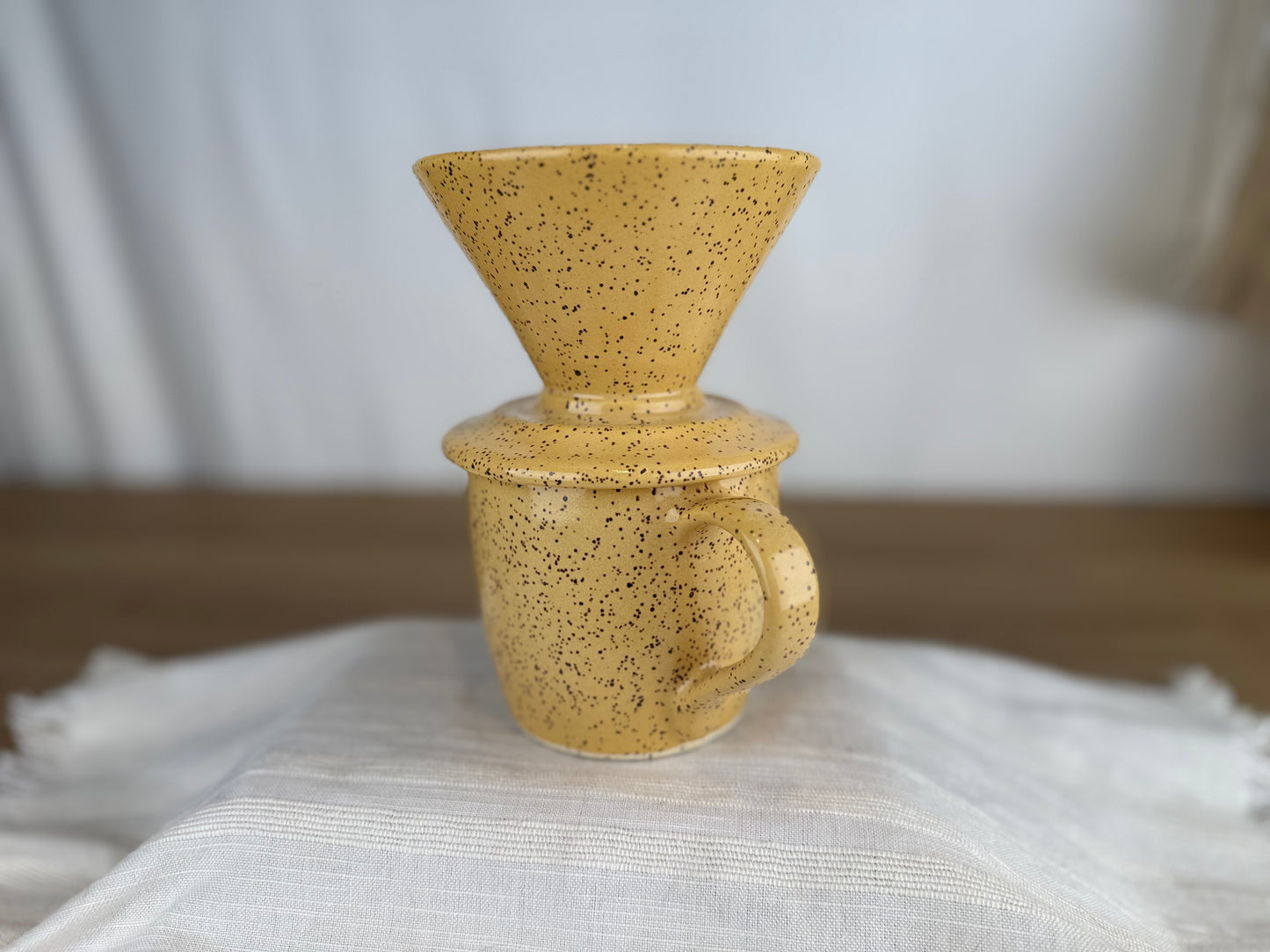Yellow Speckle 14oz Pour Over Set