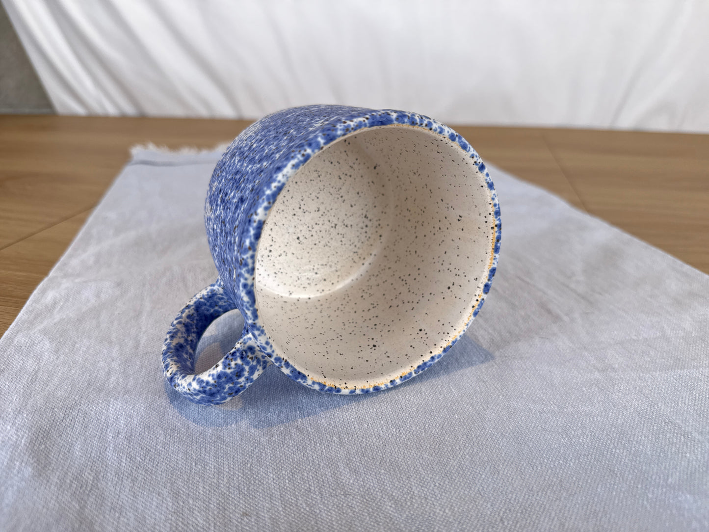 14oz Coffee Mug, Blue Splatter