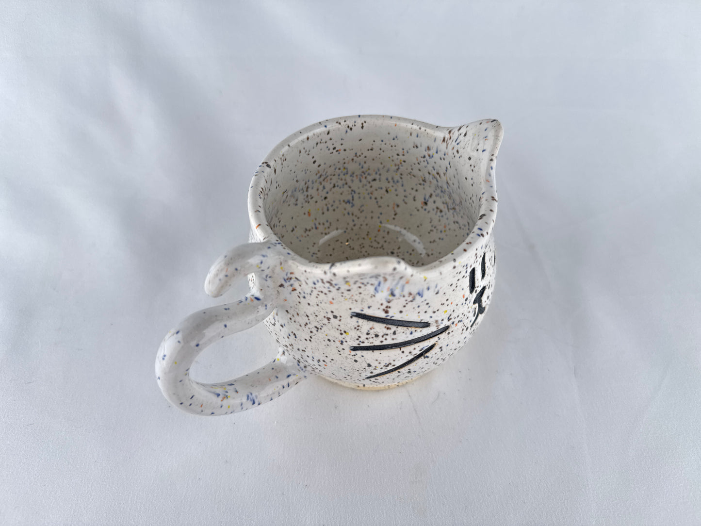 Rainbow Speckled 14oz Kitty Cat Mug