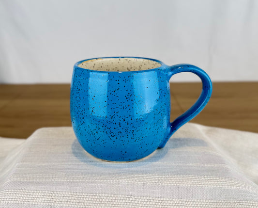 12oz Coffee Mug, Bright Blue Speckle