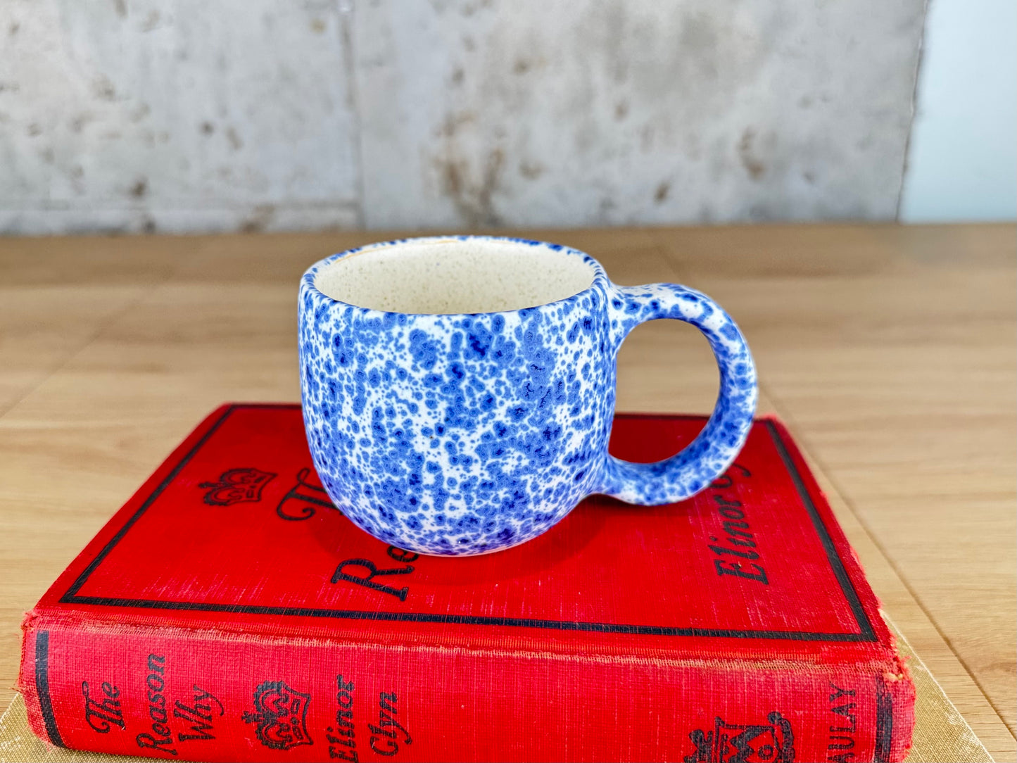 Blue & White Splatter 6 oz Espresso Mug