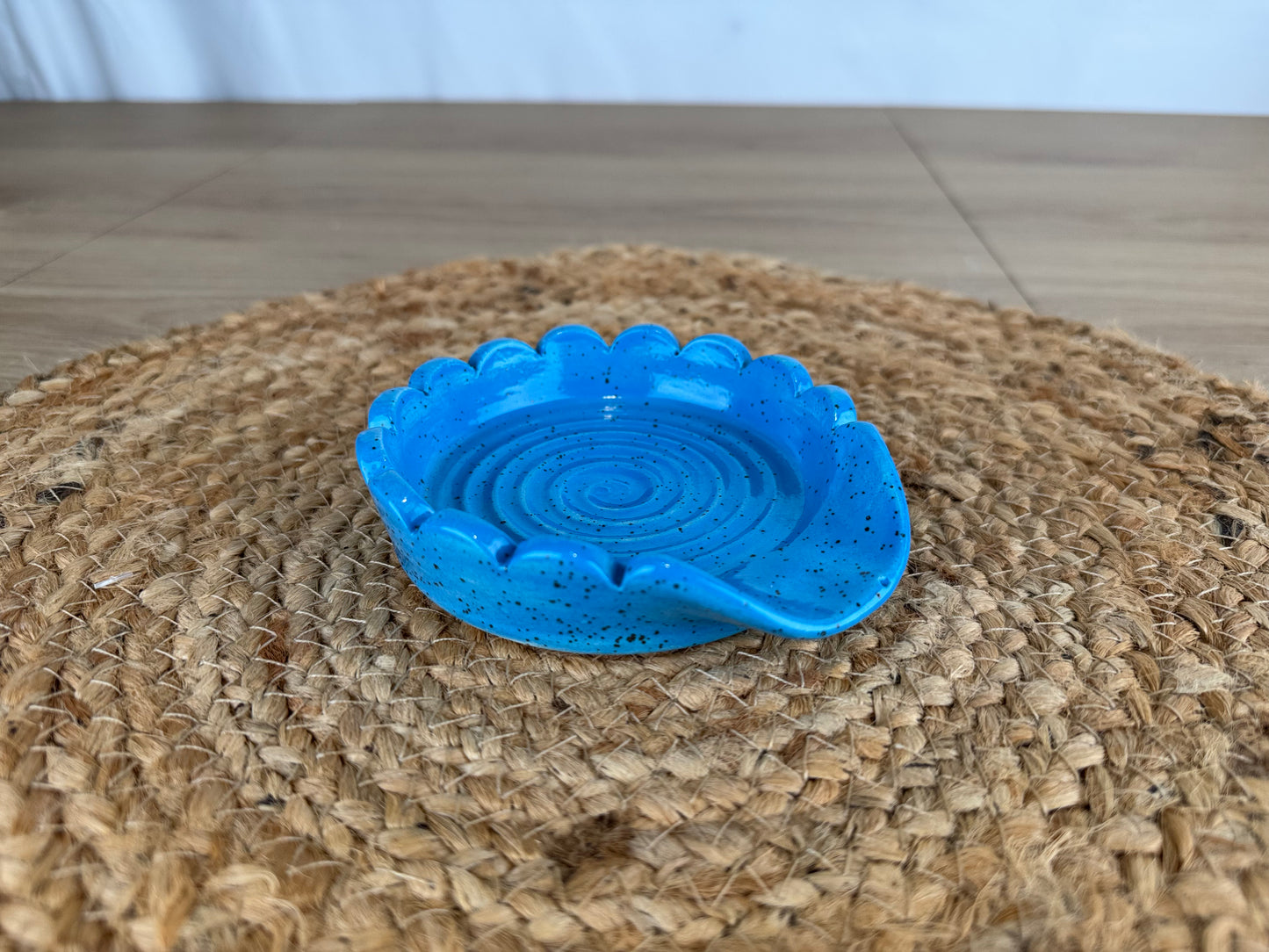 Blue Speckled Ceramic Spoon Rest