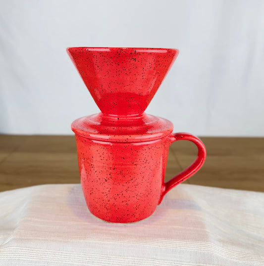 Coral Red 14oz Pour Over Set