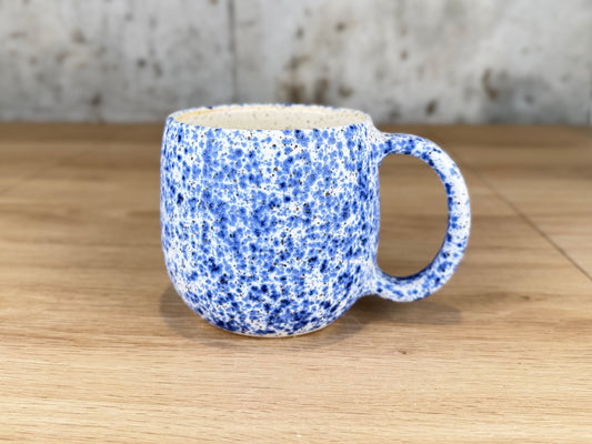 14oz Coffee Mug, Blue Splatter