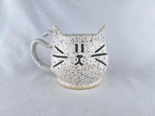 Rainbow Speckled 14oz Kitty Cat Mug